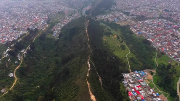 Path Entrenubes Natural Park Bogota Utsikt Från San Cristobal — Stockvideo
