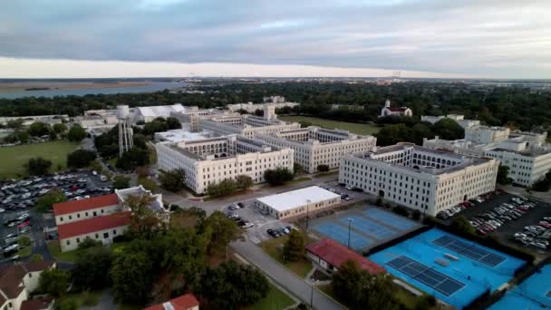 Retirada Aérea Colégio Militar Cidadela Charleston Carolina Sul — Vídeo de Stock