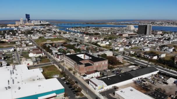 Uma Ampla Vista Aérea Centro Turístico Atlantic City Nova Jersey — Vídeo de Stock