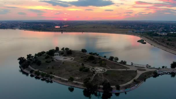 Konstgjord Park Morii Lake Bukarest Rumänien — Stockvideo