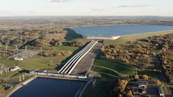 Veduta Aerea Dell Impianto Pompaggio Kruonis Situato Lituania Stati Baltici — Video Stock