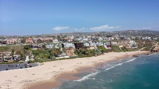 Strandnära Byggnader Vid Kaliforniens Kust Newport Beach City Drönare Flygvy — Stockvideo