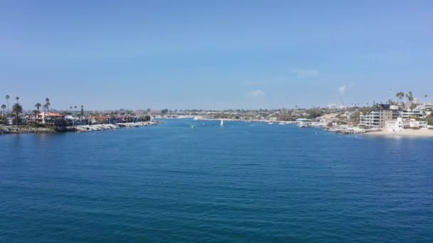 Orange County Abd Deki Newport Limanı Balboa Adasına Insansız Hava — Stok video