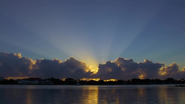 Sunburst Blue Sky Nad Wlotem Południowej Florydzie Usa — Wideo stockowe