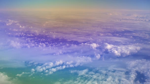 Vue Horizon Ciel Depuis Une Fenêtre Avion Survolant Ciel Bleu — Video