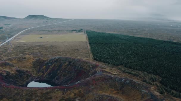 Imagens Drones Uma Cratera Vulcânica — Vídeo de Stock