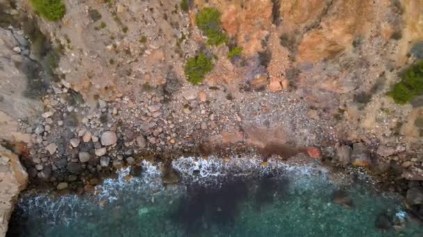 Vuelo Aéreo Sobre Cala Portu Cartagena Murcia — Vídeo de stock