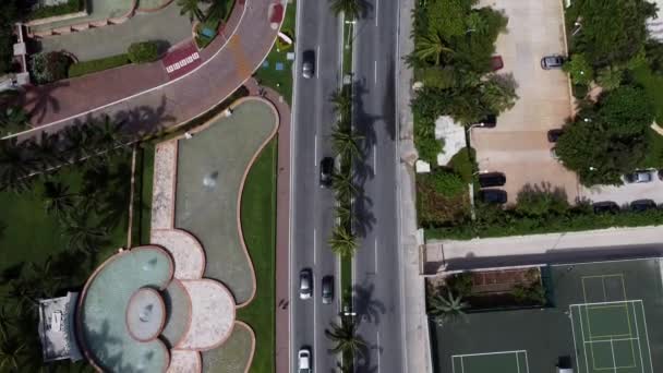 Luftaufnahme Des Boulevards Zur Mittagszeit Mit Verkehr — Stockvideo