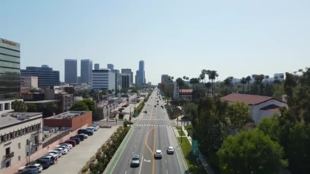 Beverly Hills Los Angeles California Usa Aerial View Busy Daily — Stock Video