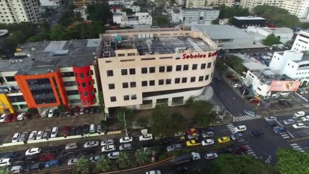 Abraham Lincoln Avenue Santo Domingo Nella Repubblica Dominicana Rotazione Aerea — Video Stock