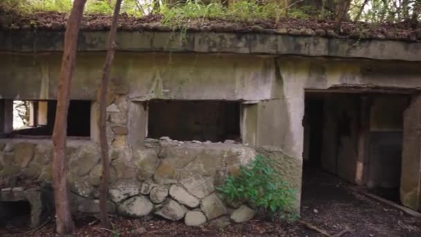 Reruntuhan Bunker Pulau Tomogashima Wakayama Jepang — Stok Video