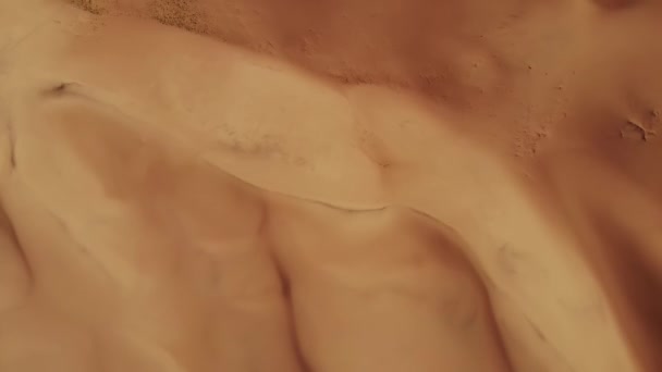 Blick Von Oben Auf Die Sandmuster Der Goldenen Wüste Grand — Stockvideo