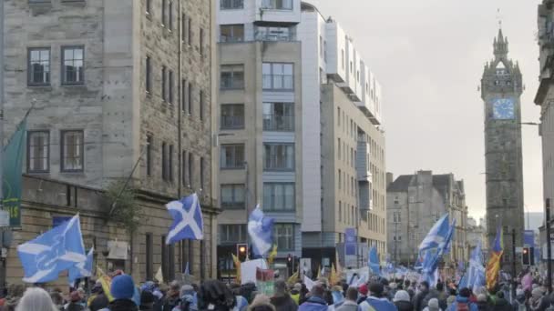 Mais 250000 Pessoas Marcham Protesto Parque Kelvingrove Para Verde Glasgow — Vídeo de Stock
