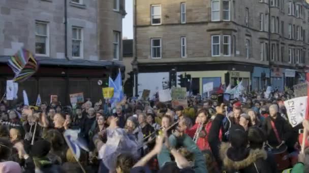 Över 250000 Människor Samlas Vid Cop26 Climate Protest Glasgow — Stockvideo