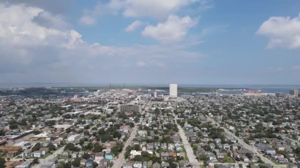 Vista Aérea Sobre Ilha Galveston — Vídeo de Stock