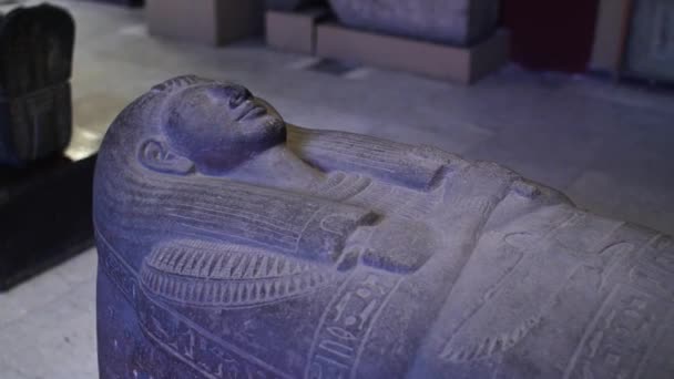 Muinainen Egyptiläinen Faarao Sarkofagi Egyptin Museossa — kuvapankkivideo