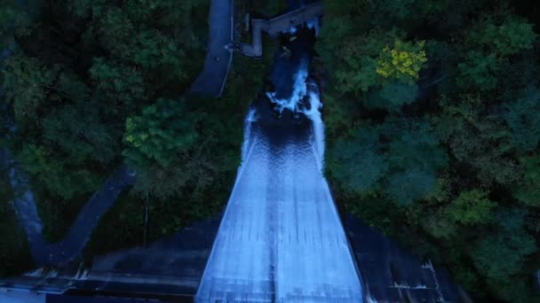 Water Uit Klammsee Reservoir Luchtfoto — Stockvideo