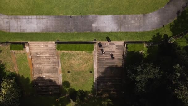 Aerial Drone Toma Las Escaleras Que Conducen Palcio Sans Souci — Vídeo de stock