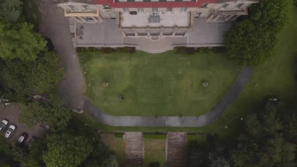 Aerial Drone Bird Eye View Palacio Sans Souci Buenos Aires — 图库视频影像