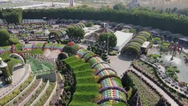 Vista Drone Miracle Garden Maior Jardim Flores Naturais Mundo Com — Vídeo de Stock