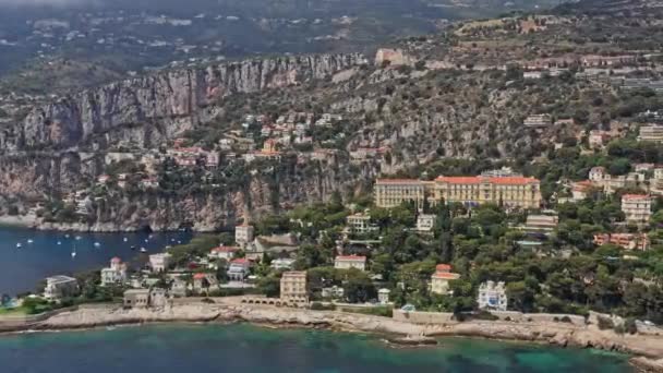 Cap Ail France Aerial Pan Shot Looked Looking Hillside Habitage — стокове відео