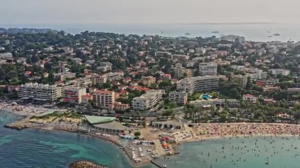 Antibes France Aerial V36 Birds Eye View Capturing Salis Ponteil — стоковое видео