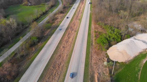 World Class Road Infrastructure Northbound Interstate Salem Illinois Usa — Stock video