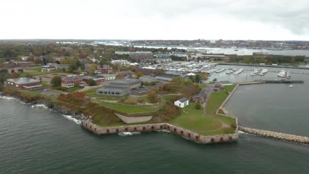 Stunning Aerial Shot Southern Maine Community College — Stock Video