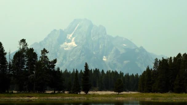 Nature Landscape Lassított Felvétel Fenséges Grand Teton Nemzeti Park Hegyvonulat — Stock videók