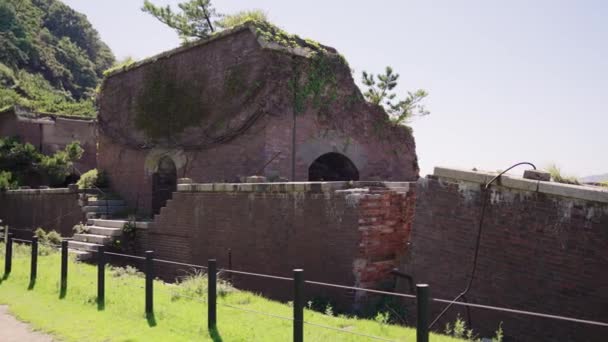 Zřícenina Baterií Fort Tomogashima Wakayama Japan — Stock video