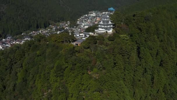 Gifu Japonya Gujo Hachiman Şatosu Dağların Kırsal Kesiminde Duruyor — Stok video