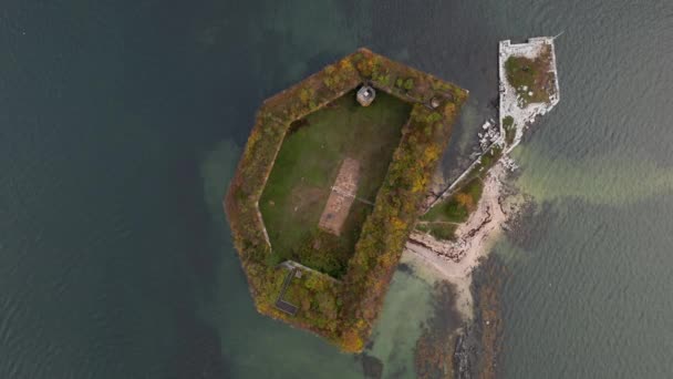 Vista Aérea Deslumbrante Fort Gorges Maine — Vídeo de Stock
