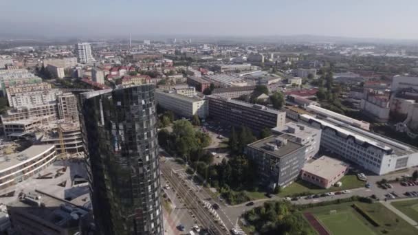 Flygfoto Framåt Över Staden Olomouc Tjeckien — Stockvideo