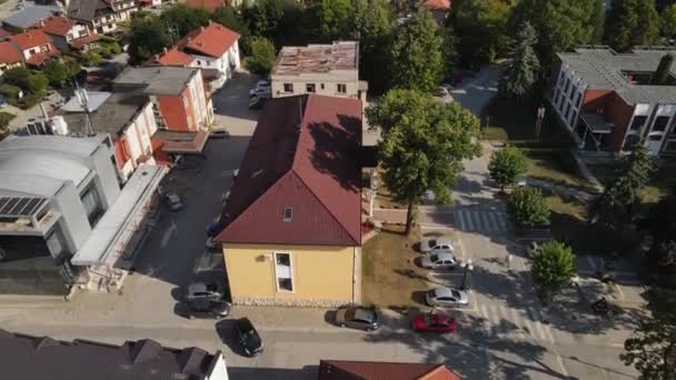 Municipalité Ville Arilje Serbie Vue Aérienne Bâtiment Maison Ville Par — Video
