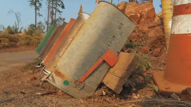 Une Ligne Boîtes Aux Lettres Qui Ont Été Abandonnées Après — Video