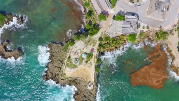 Boca Yuma Koruyan Tarihi Kıyı Kalesi Dominik Cumhuriyeti Karayipler — Stok video