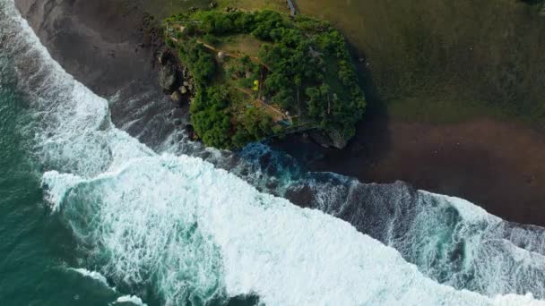 Flygfoto Skönheten Drini Gunungkidul Stranden Yogyakarta Centrala Java Indonesien — Stockvideo