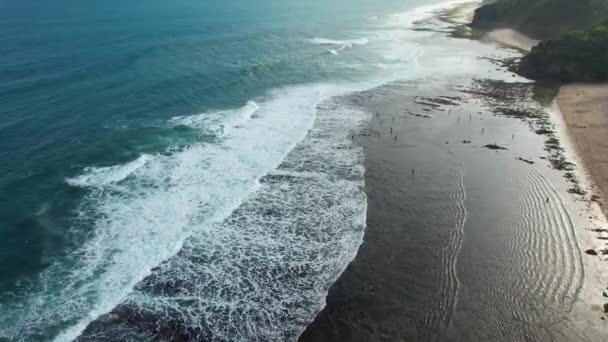Вид Воздуха Пляж Дрини Гунунгкидул Джокьякарта Центральная Ява — стоковое видео
