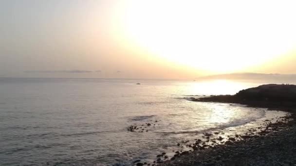 Drohnenaufnahmen Einer Riesigen Aufgehenden Sonne Vor Der Insel Gomera Aufgenommen — Stockvideo