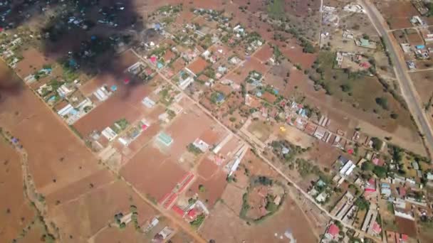 High Angle View Houses Farms Buildings Rural Kenya — Stock Video