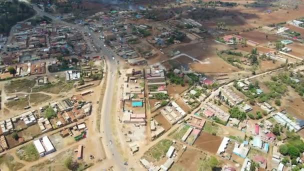 Impresionante Antena Una Ciudad Ocupada Zona Rural Kenia — Vídeos de Stock