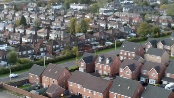 Escalera Propiedad Nueva Vivienda Británica Vista Aérea Con Vistas Los — Vídeo de stock