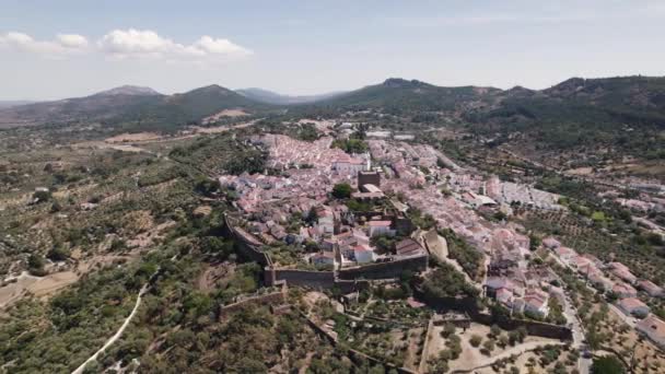 Vista Círculo Aéreo Castelo Cidade Castelo Vide Portugal — Vídeo de Stock