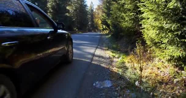 Людина Кидає Сміття Вікна Автомобіля Пасажир Викидає Сміття Машини Під — стокове відео