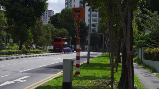 Fartkamera Singapores Gator Övervakning Polistrafik — Stockvideo