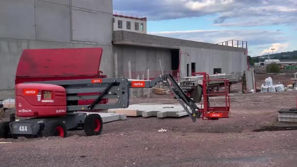 Byggande Ett Nytt Flervåningsgarage Vid Skeppsbron Jnkping Sverige Inspelning Från — Stockvideo