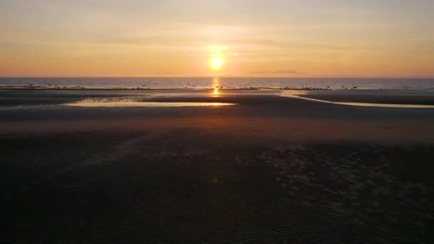 Belo Pôr Sol Costa Oeste Escócia Drone Avança — Vídeo de Stock