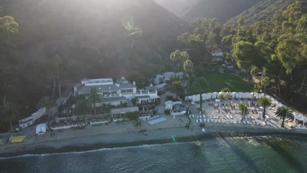 Side Push Drone Shot Της Catalina Island Beach — Αρχείο Βίντεο