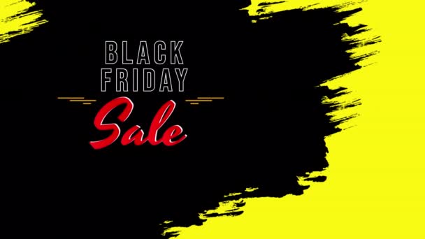 Animowany Baner Black Friday Przyciskiem Shop Now Czarno Żółty Wzór — Wideo stockowe