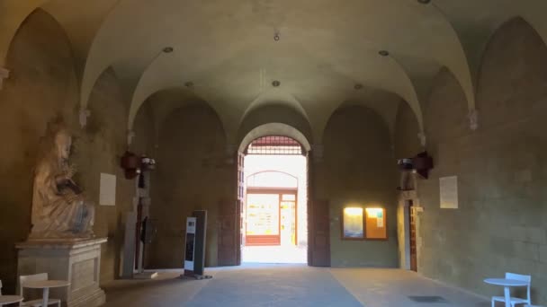 Чудовий Інтер Палаццо Чіґі Сієні Тоскана Італія — стокове відео